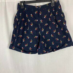 Liz Claiborne Preppy Golf Sport Navy Flag‎ Stick Print Shorts Women's 12.